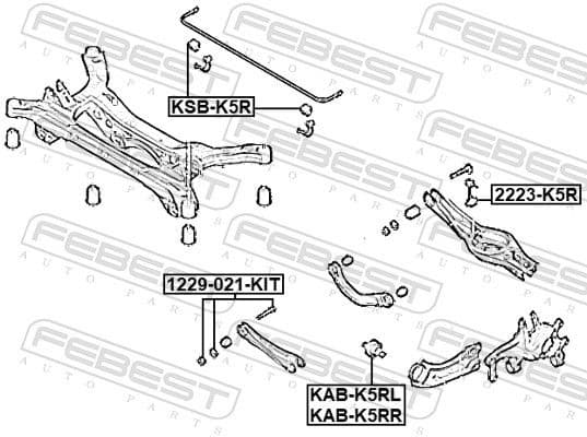 Mounting, control/trailing arm KAB-K5RR - image 2