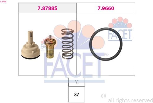Thermostat, coolant Made in Italy - OE Equivalent 7.8788