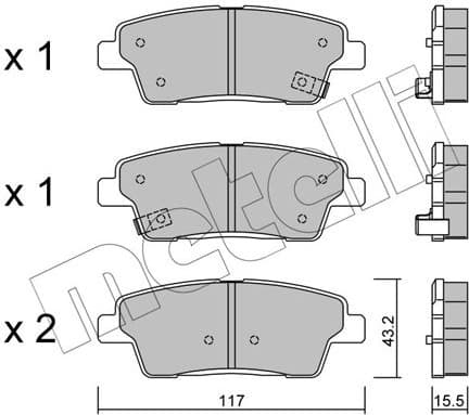 Brake Pad Set, disc brake 22-1140-0