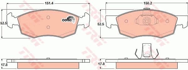 Brake Pad Set, disc brake COTEC GDB1588
