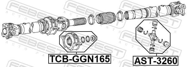 Bearing, propshaft centre bearing TCB-GGN165 - image 2