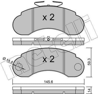 Brake Pad Set, disc brake 22-0055-0