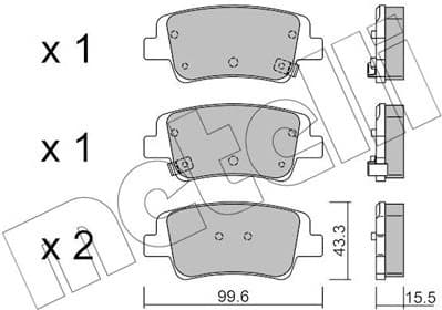 Brake Pad Set, disc brake 22-1371-0