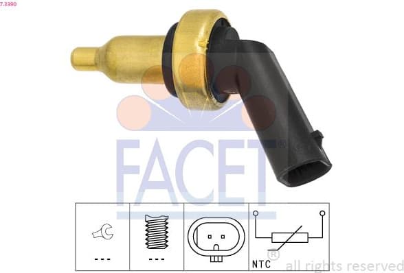 Sensor, coolant temperature Made in Italy - OE Equivalent 7.3390