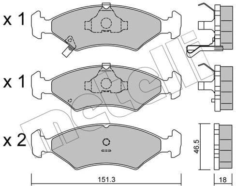 Brake Pad Set, disc brake 22-0127-0