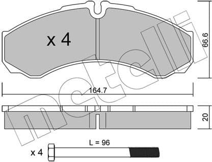 Brake Pad Set, disc brake 22-0212-0