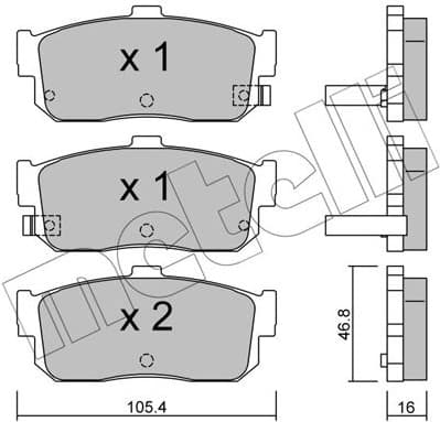 Brake Pad Set, disc brake 22-0193-1