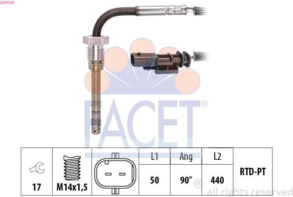 Sensor, exhaust gas temperature Made in Italy - OE Equivalent 22.0125