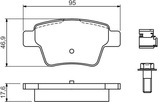 Brake Pad Set, disc brake 0986494605 - image 3