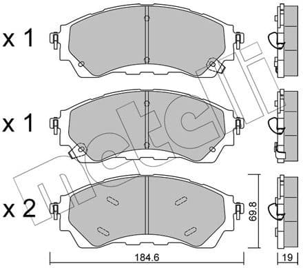 Brake Pad Set, disc brake 22-1343-0