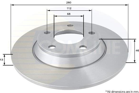 Brake disc, 1pcs FRONT ADC1422
