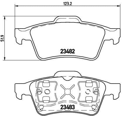 Brake pads rear, Top Quality P59044