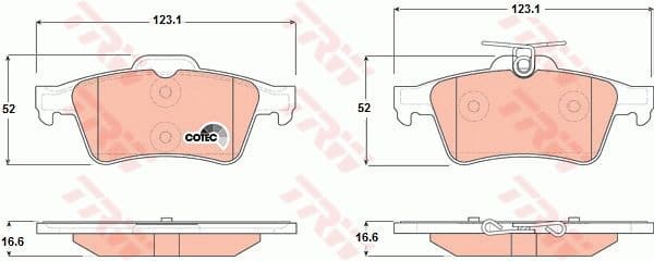 Brake pads rear, Top Quality GDB1621
