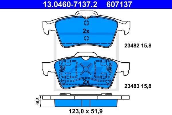 Brake Pad Set, disc brake 13.0460-7137.2 - image 2