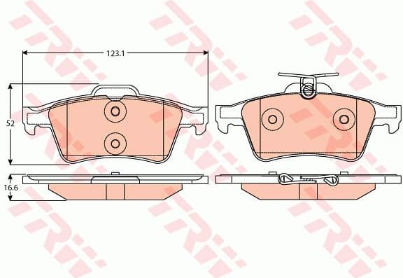 Brake pads rear, Top Quality GDB2086 - image 2