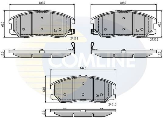 Brake pads front CBP31582