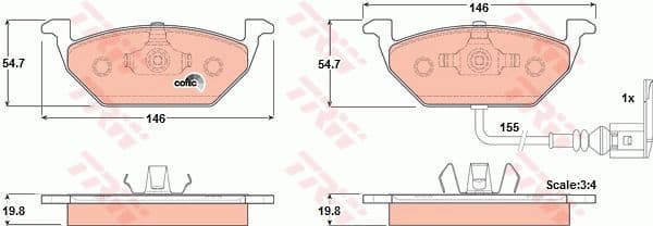Brake pads front, Top Quality GDB1386 - image 10