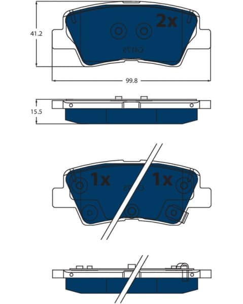 Brake Pad Set, disc brake ELECTRIC BLUE GDB2531BTE