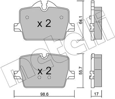 Brake Pad Set, disc brake 22-1265-0