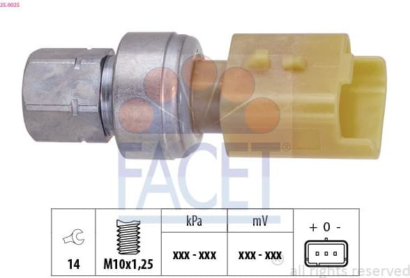 Pressure Switch, air conditioning OE Equivalent 25.0025