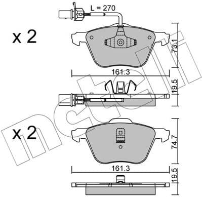 Brake Pad Set, disc brake 22-0551-0