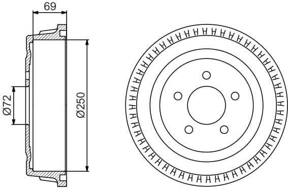 Brake Drum 0986477185 - image 2
