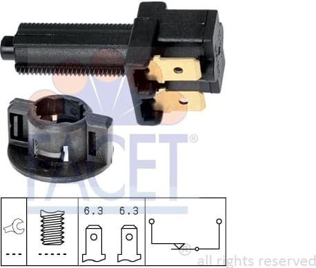 Stop Light Switch Made in Italy - OE Equivalent 7.1041 - image 2