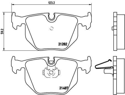 Brake pads rear, Top Quality P06044