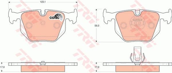 Brake pads rear, Top Quality GDB1530