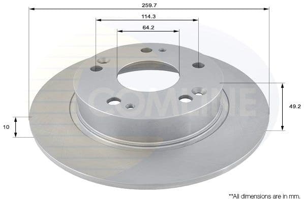 Brake disc, 1pcs REAR ADC0549 - image 2