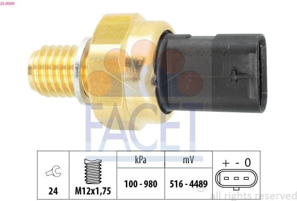 Sensor, oil pressure Made in Italy - OE Equivalent 25.0009