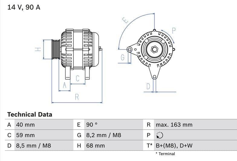 Alternator 0986040330 - image 2