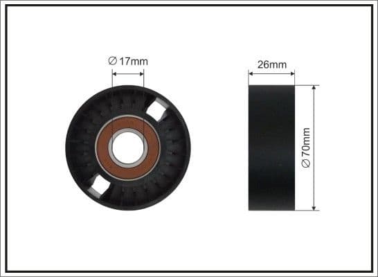 Tensioner Pulley, V-ribbed belt 500547 SC