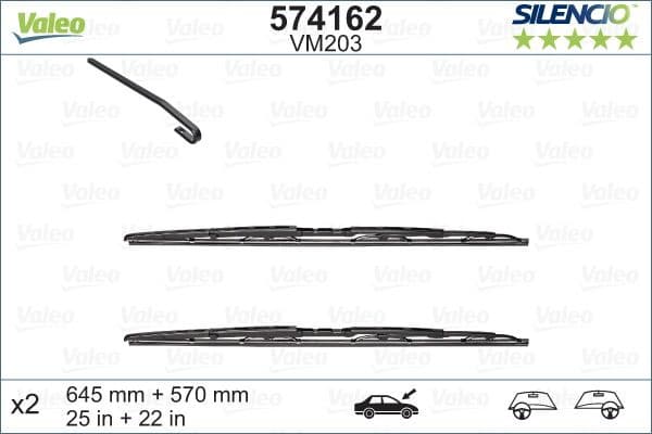 Wiper Blade SILENCIO CONVENTIONAL SET 574162
