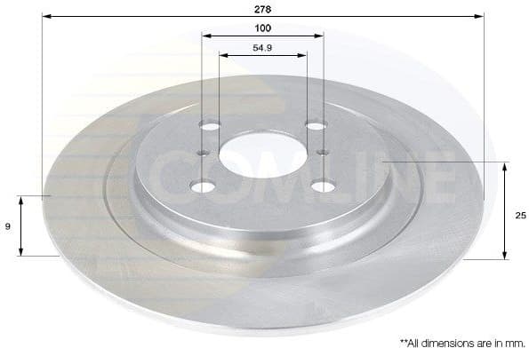 Brake disc, 1pcs REAR ADC01132