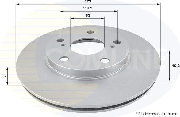 Brake disc, 1pcs FRONT ADC01139V - image 2