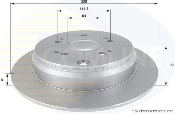 Brake disc, 1pcs REAR ADC0556 - image 3