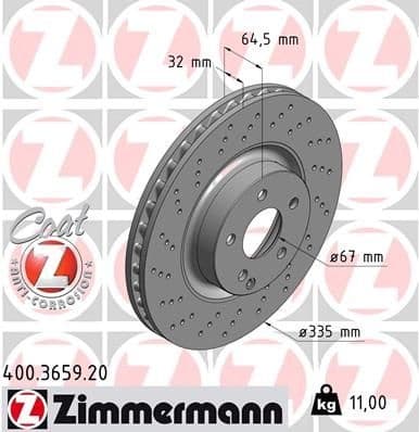 Brake Disc COAT Z 400.3659.20