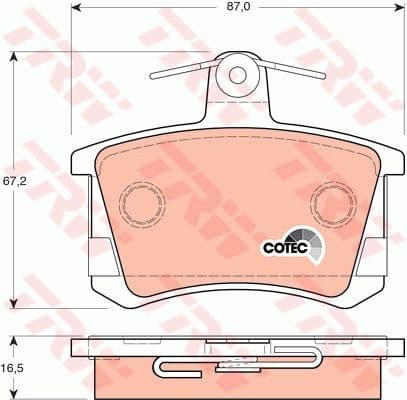 Brake Pad Set, disc brake COTEC GDB1163