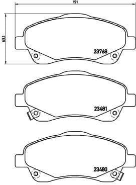 Brake pads front, Top Quality P83046