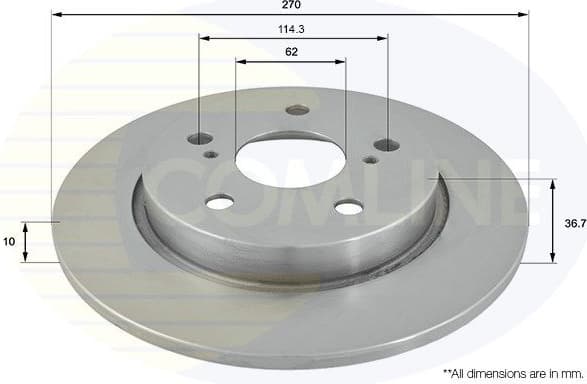 Brake disc, 1pcs REAR ADC01146 - image 2