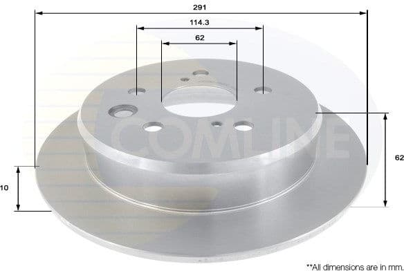 Brake disc, 1pcs REAR ADC01157