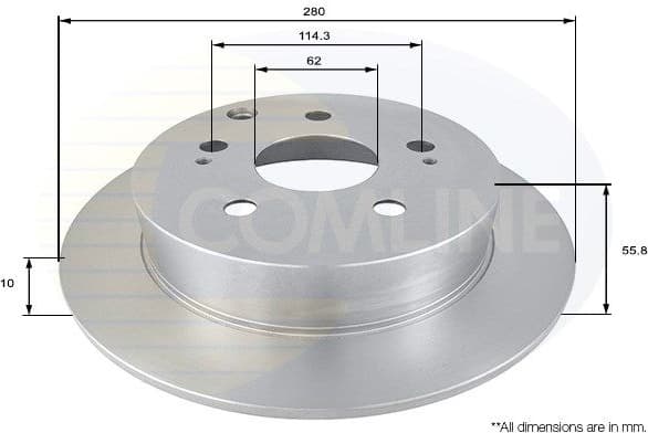 Brake disc, 1pcs REAR ADC01168