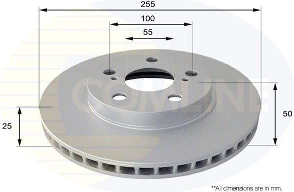 Brake disc, 1pcs FRONT ADC0101V