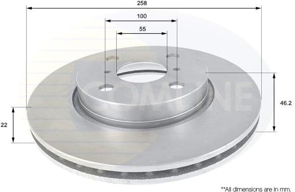 Brake disc, 1pcs FRONT ADC01133V