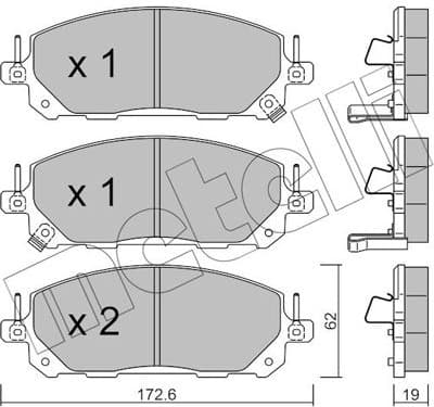 Brake Pad Set, disc brake 22-1398-0