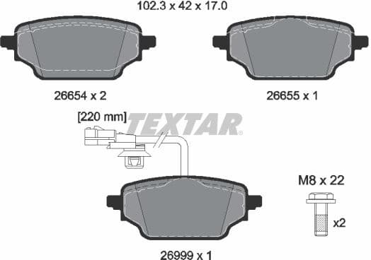 Brake Pad Set, disc brake Q+ 2665402