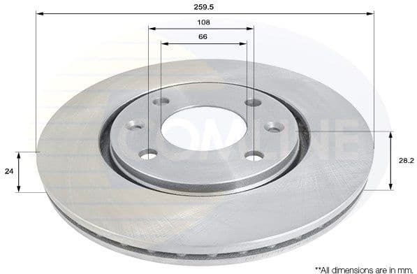 Brake disc, 1pcs FRONT ADC1523V - image 2