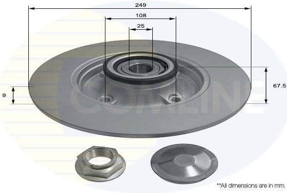 Brake disc with bearing ADC3017