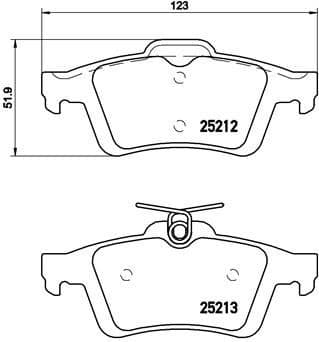 Brake pads rear, Top Quality P24148